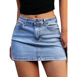 Good osierds Women's High Stretch Denim Skort Low Waist Y2K Micro Mini Jean Skirt with Built-in Shorts Sexy Bodycon Casual Summer Vacation Festival Concert Outfits Cute Streetwear Clubwear
