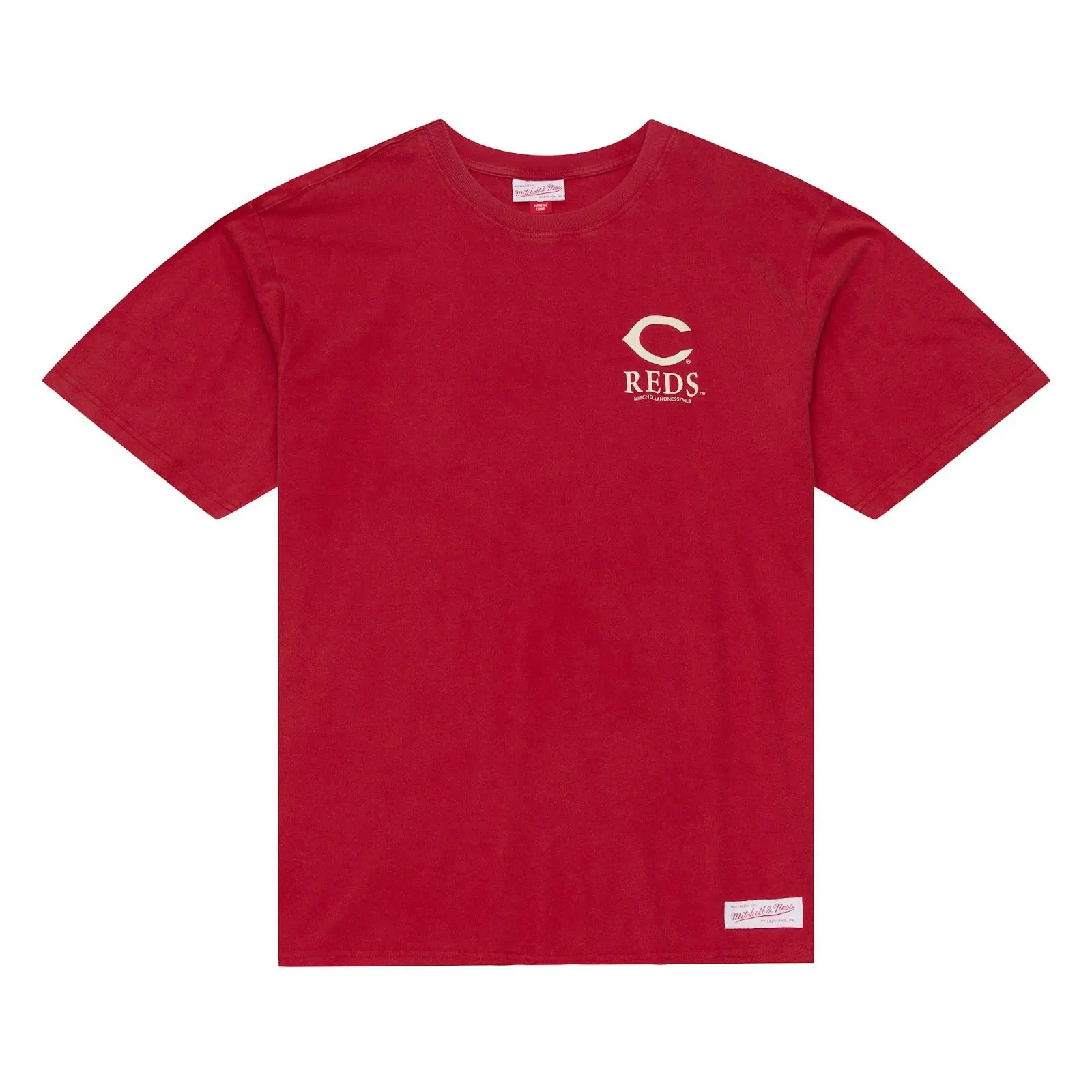 Cincinnati Reds Red Core Essentials T-Shirt MLB Throwback Tee Graphic Vintage Fan Gear Mitchell & Ness