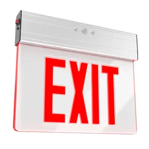 LED Edge-Lit Clear Exit Sign (Red), Single-Sided