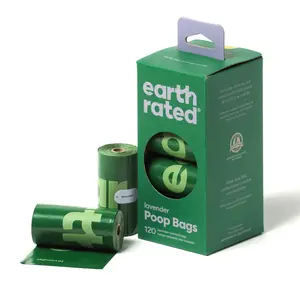 Earth Rated | Lavender Scented Dog Poop Bags - 120 Count Leak-Proof Extra-Thick Refill Rolls for Big & Small Dogs - Eco-Friendly Recycled Plastic