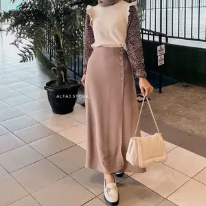 Adha Labels Aeri Midi Skirt Crinkle Cotton Airflow by altajstore - Elegant Long Skirt for Women