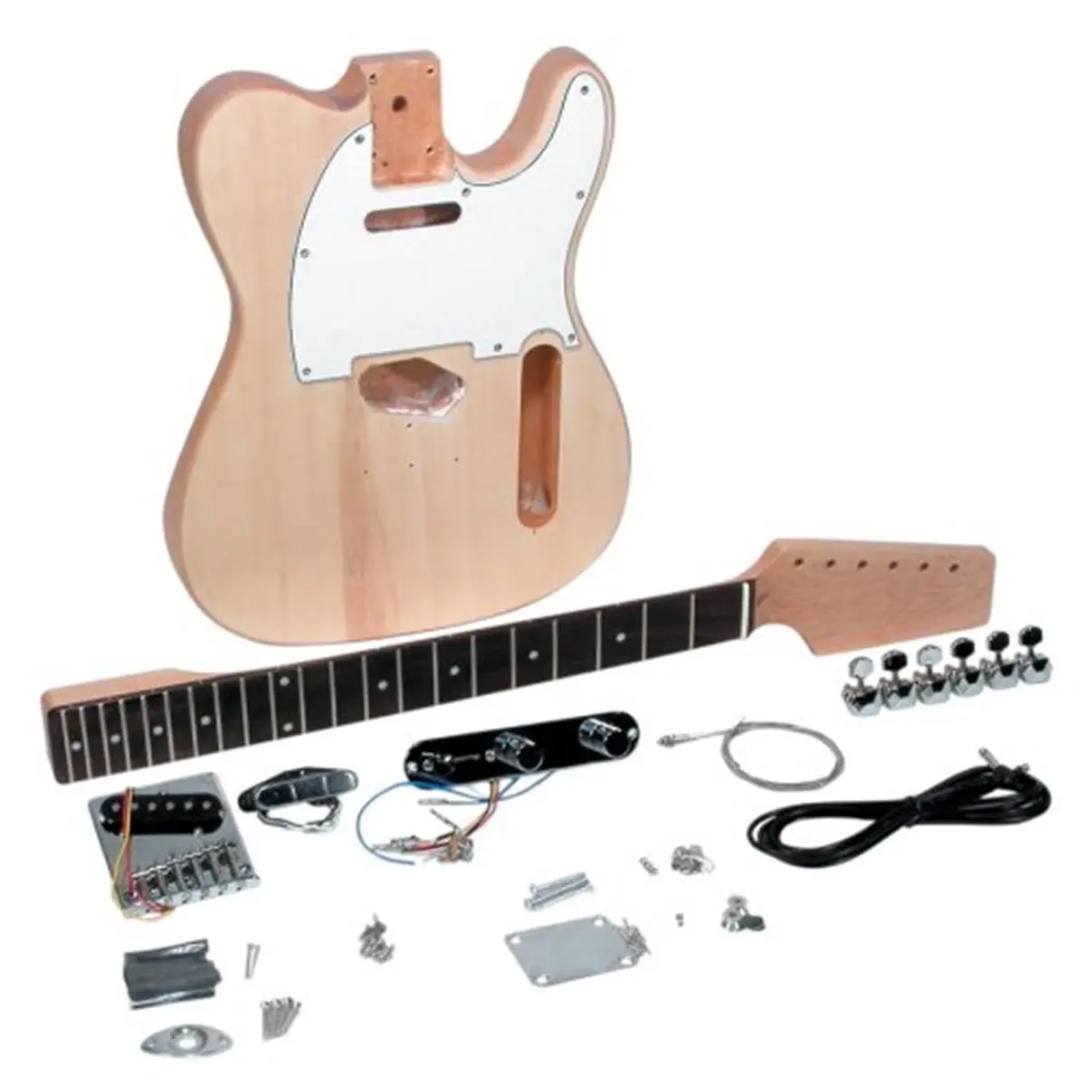 212 MAIN Saga TC-10 T-Style Electric Guitar Kit with Guitar Tuning Pegs, DIY Build Kit, Customizable Gift for Hobbyists