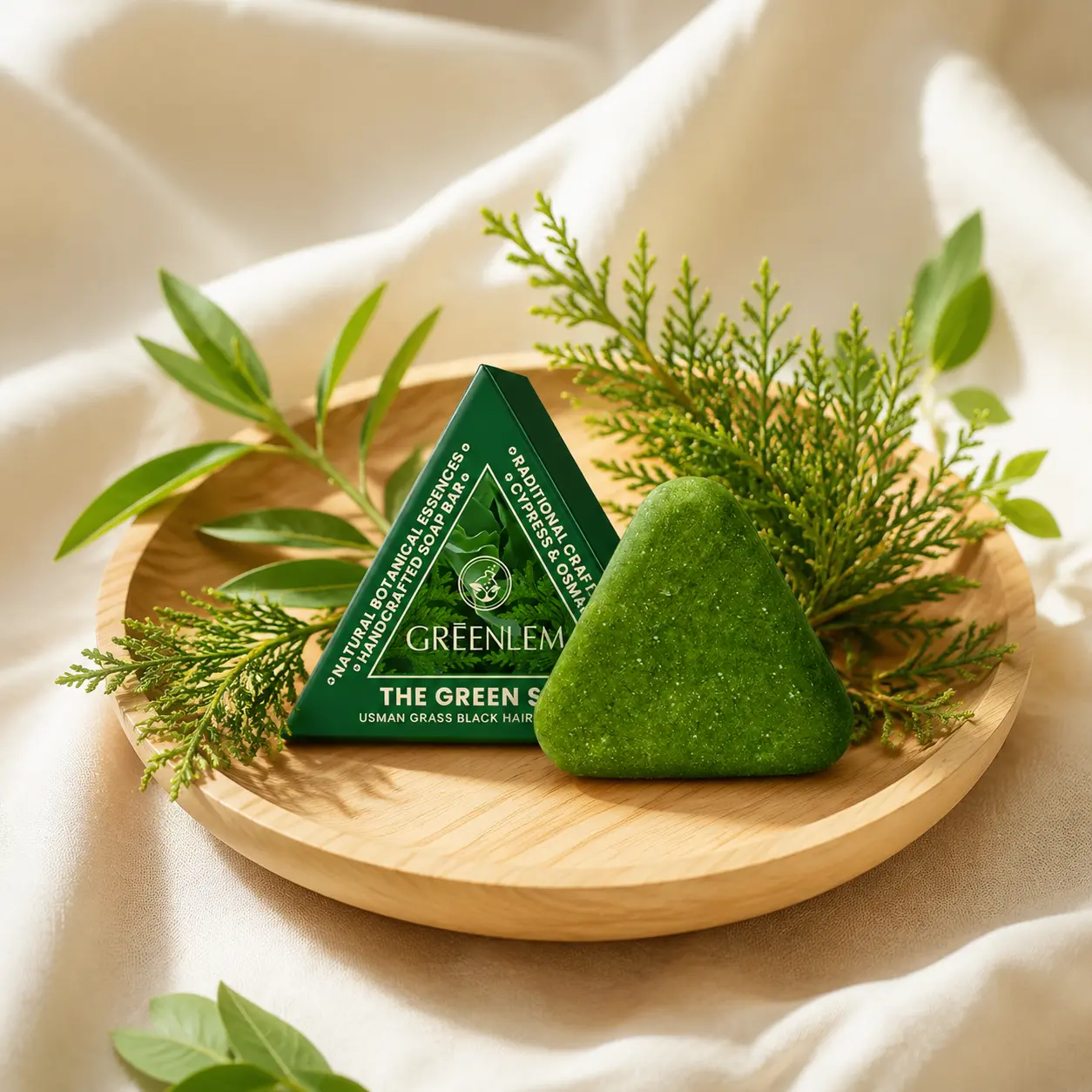 1pack  Usman Grass Shampoo Bar, Strengthens Smooths Hair,Natural Handmade Shampoo Bar For All Hair Types,Herbal Solid Shampoo