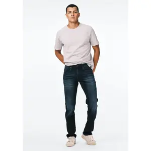 Six Men's Straight Jeans, Authentic and Deep Indigo - BM20457