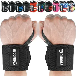 Dmoose Fitness Wrist Wraps for Weightlifting - IPL Approved Premium Lifting Straps with Thumb Loops for Powerlifting, Bodybuilding & Weight Lifting, Compression Gym Wrist Support for Working Out DMoose