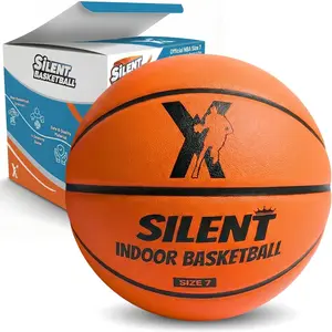 Silent Basketball Size 7 (29.5"): Grooved Airless Indoor Basketball with Upgraded 95% Bounce - Ultra Quiet Basketball for Dribbling Indoor - Soft  Basketball with Realistic Grip & Deep Grooves
