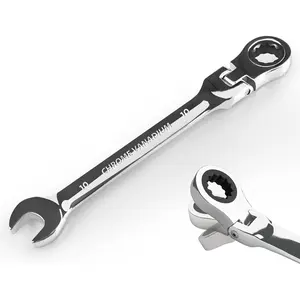 10mm Ratchet Wrench Flex , Ratcheting Combination Wrench Metric, Industrial Grade Gear Spanner with 12 Point Box End, 72- Ratchet, Chrome Vanadium Steel