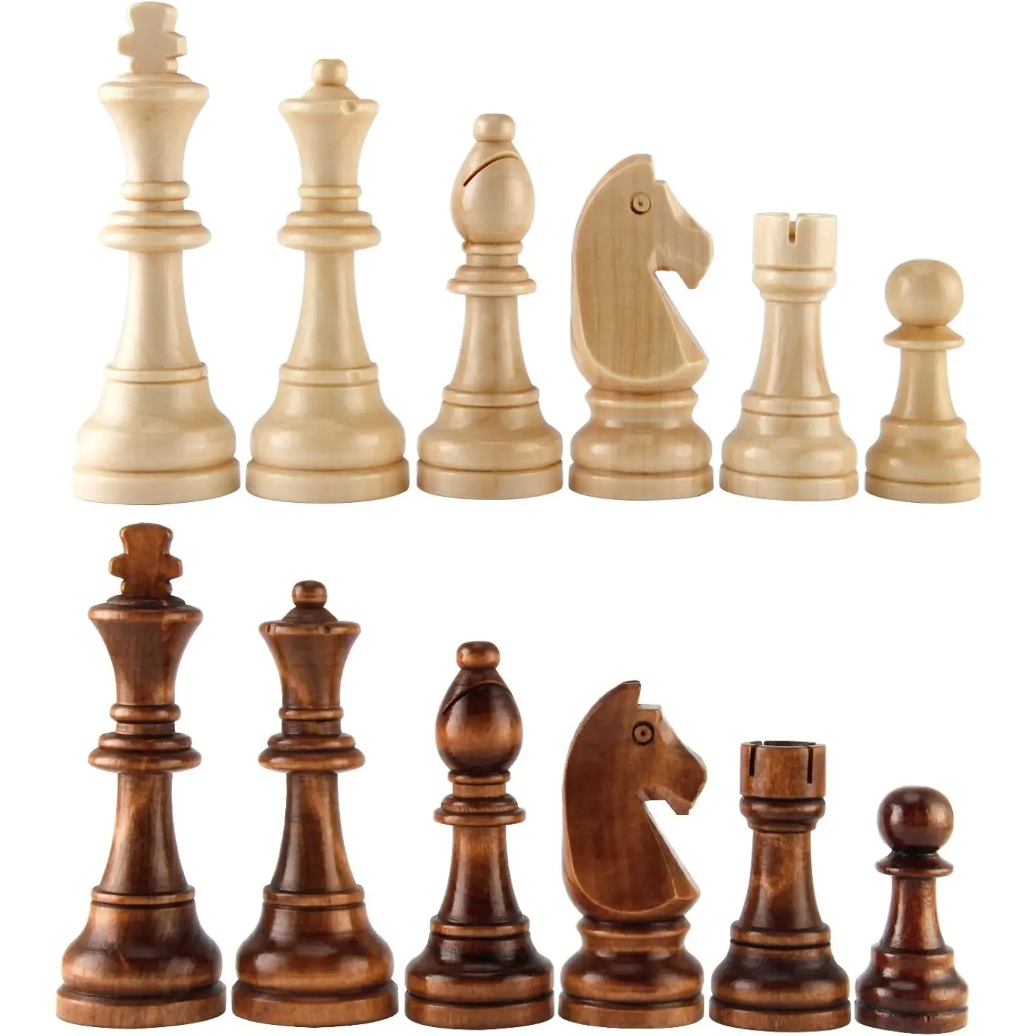 Amerous French Staunton Style Hand-Carved Wooden Chessmen - 4.55" King International Chess Pieces, Board Game Accessories for Toys & Hobbies