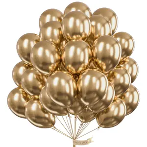 PartyWoo Metallic Gold Balloons 100pcs 12 Inch Chrome Gold Latex Helium Balloons for Wedding Christmas Birthday Graduation Baby Shower Retirement Bachelorette Tea Party Decorations Gold-G127