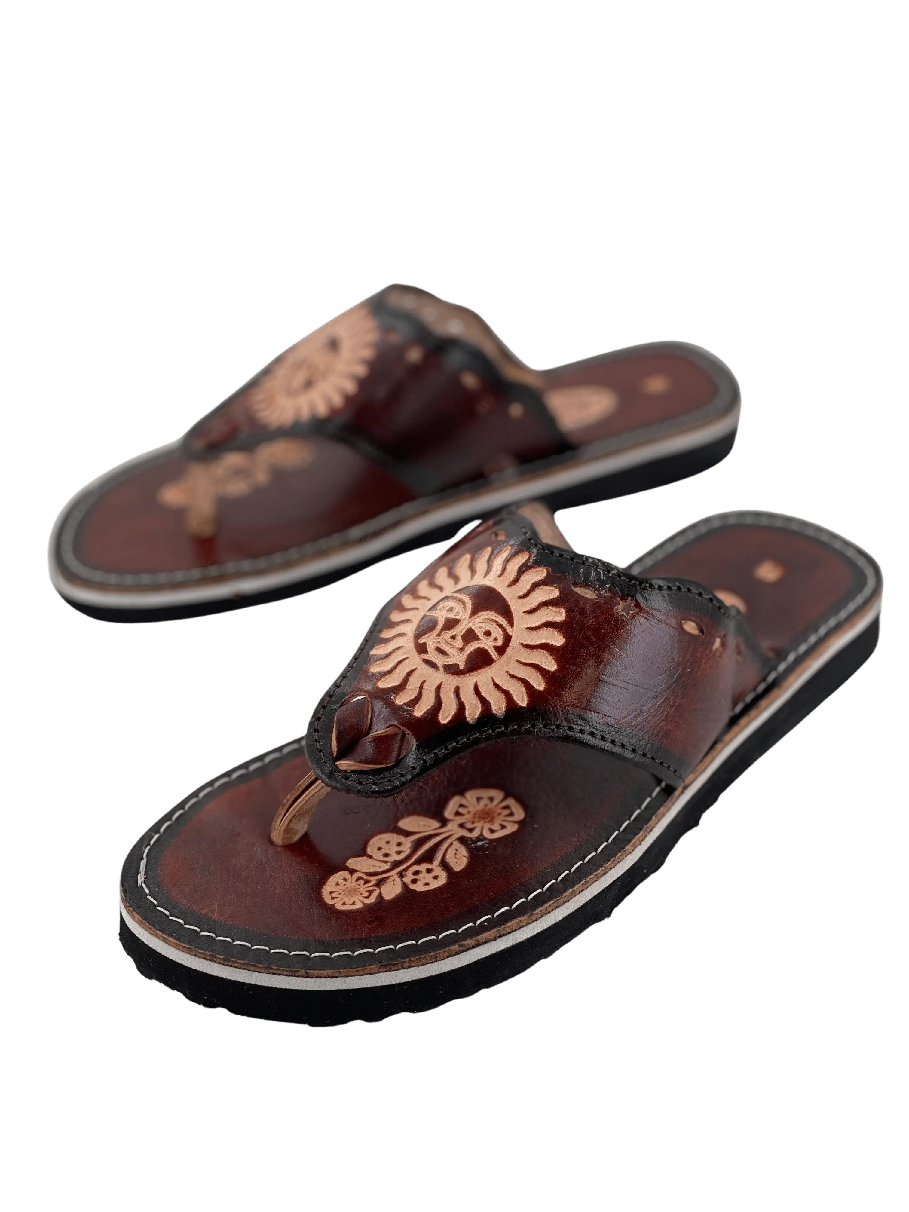 Women's Leather Sandal Huarache - Printed Sun