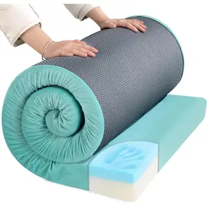 3 Inch Thick Waterproof Memory Foam Camping Mattress - Portable Roll Up Mattress Pad for Outdoor Sleeping, Travel, Truck Bed and Tent