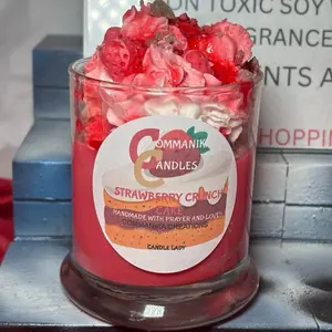 Strawberry Crunch Cake Dessert Candle