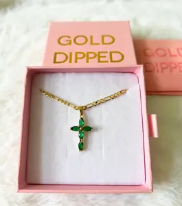 Emerald Inspired Marquise Cross