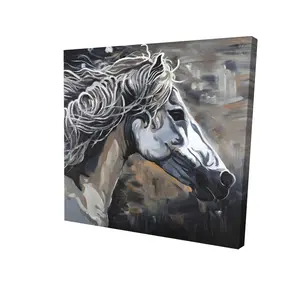 Begin Home Decor 2080-2424-AN322 24 x 24 in. Wild Horse Canvas Print - Farm Animal Wall Art Home Decor