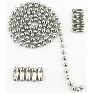 6mm 10 Feet Stainless Steel Ball Chains with 10 Matching Connectors