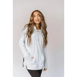 Ampersand Avenue SideSlit Hoodie - White Mist