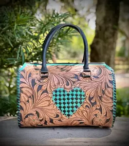 Santa Fe Heart Tooled Speedy Handbag
