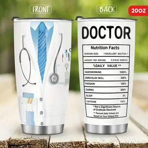 Doctor's Day Gift Tumbler: 20oz Insulated Coffee Mug for Male & Female Doctors, Nurses, Medical Students - Graduation & Retirement Present