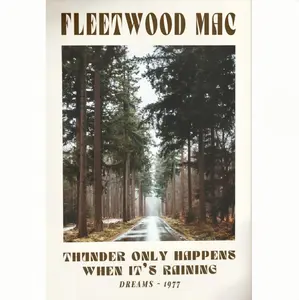 Fleetwood Mac Music Poster - 70's Vintage Home Decor, Song Lyrics Print, Home Accessory, Gift for Music Lovers, Living Room Decorations
