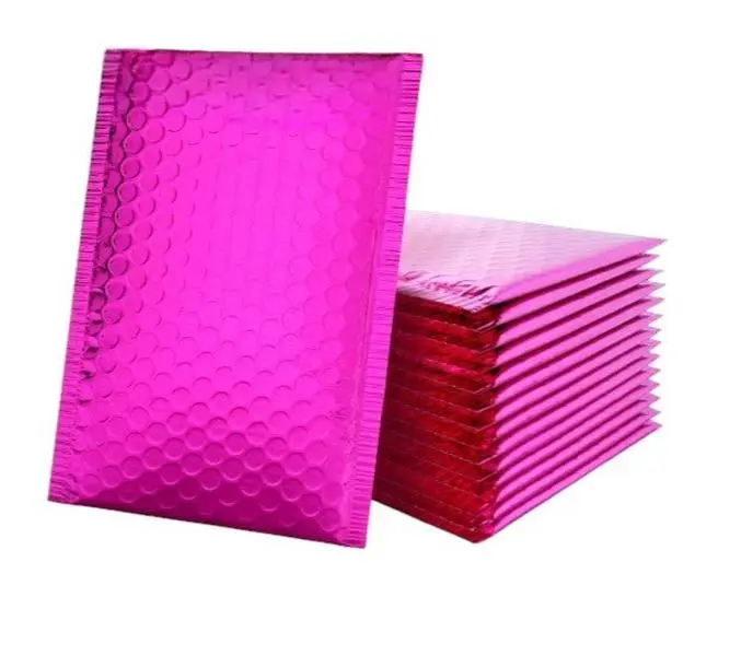 Pink Metallic Bubble Mailers Size 5x7 Padded Shipping Bags Pink Metallic Bubble Mailers Size 5x7 Padded Shipping Bags