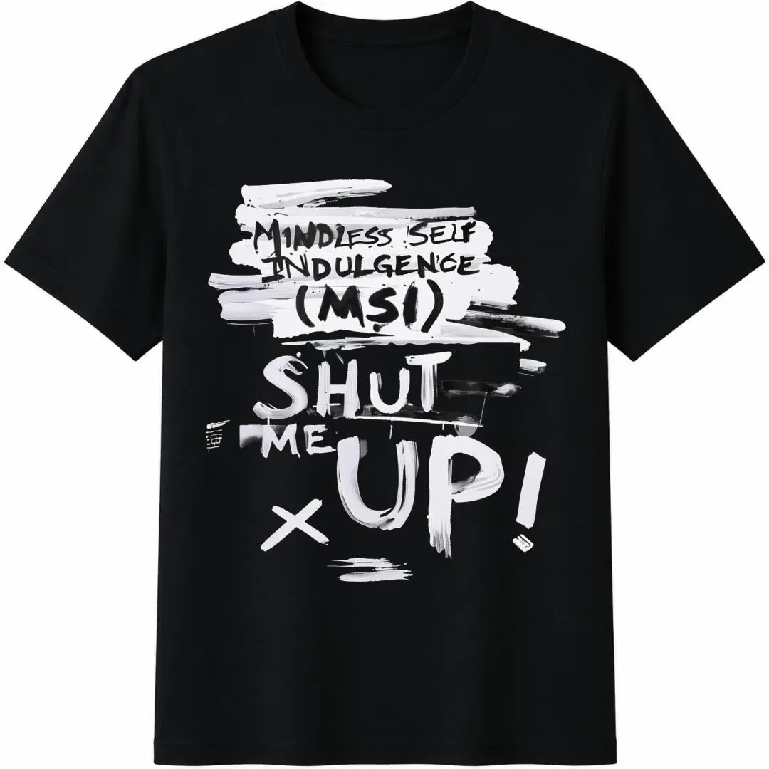 T Shirt Print ,Graphic-Cotton Tees Self Indulgence Band MSI Album Shut Up Print T-Shirt, Perfect Holiday Gift For SpringSummer Short Sl,Y2K,Oversized Shirt