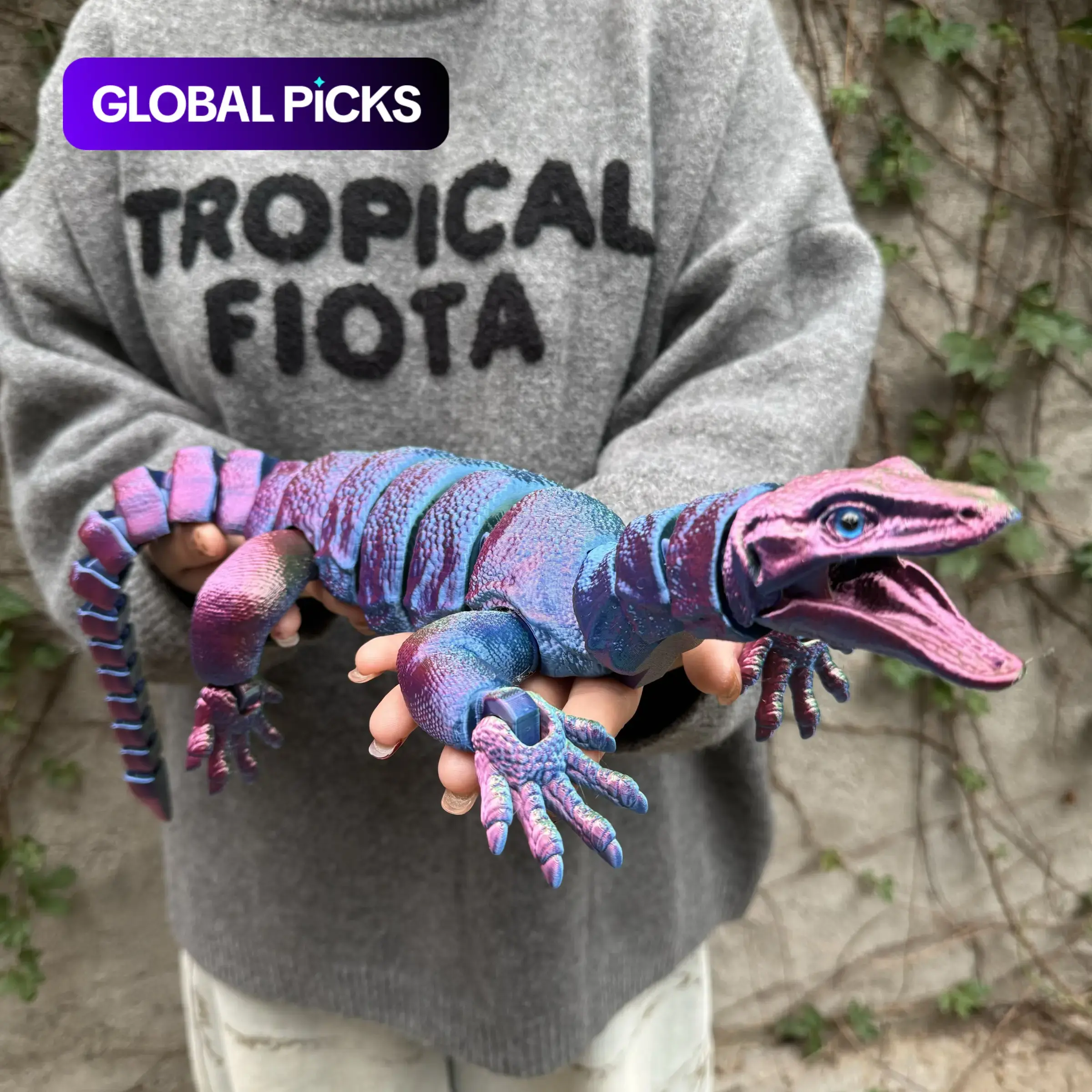 3D Printed Lizard Statue Decor with Realistic Eyes, High-Precision Movable Limbs, Unique Christmas or Birthday Gift, Collectible Room Decor, Decorative Statues, Statues Figurines, Articulating Animal Figurine, Articulated Animal Figurines #GLOBAL PICKS