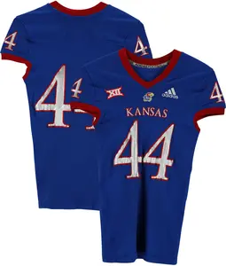 Kansas Jayhawks Team-Issued #44 Blue Jersey from the 2018-21 NCAA Football Seasons - Size L - Fanatics Authentic Certified