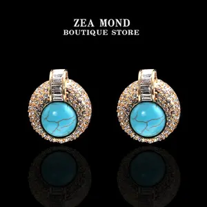 Copper Alloy Resin Fashionable Versatile Women's Earrings G-ZH-109