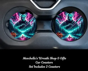 Horror Jason Car Coasters - Upgrade Your Car Interior with Stylish and Functional Car Coasters