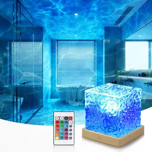 All-Scenario Cube Ocean Wave Projector - 16 Color 3D Holographic Water Ripple Light, Remote Control, Fits Bath Spa, Kids Room, Meditation, Bedroom, Party - Perfect Gift for Anyone