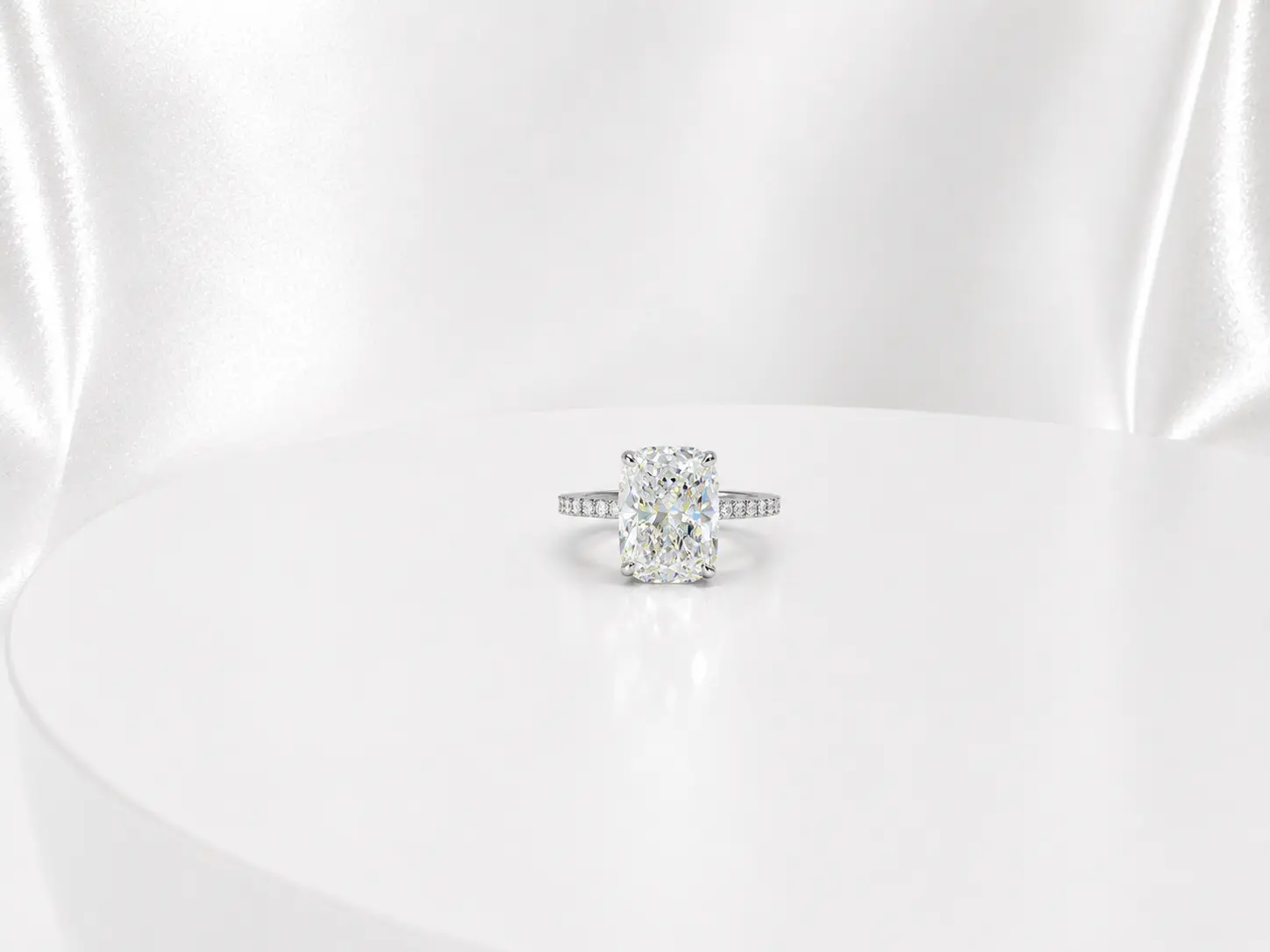 3.35Ct Cushion Cut Diamond Engagement Ring