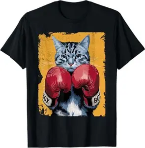 Cute Cat Boxing Boxer Gloves Sports Men Women Kids T-Shirt