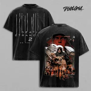 Death Stranding 2 Game Men's Wash Unisex Game Shirt, gamer gift Menswear Collar Fabric Streetwear Tshirt Top Oversized Seamless Clothes