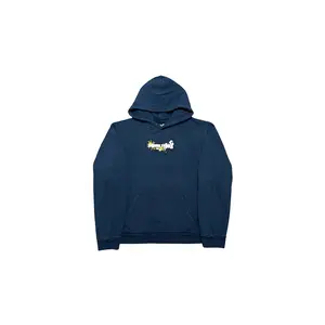 Embroidered Floral Logo Hoodie "Navy" DT282