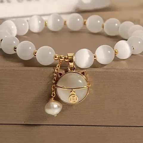Cute Cat Design Bracelet, Fashionable Beaded Bracelet for Women & Men, Trendy All-match & Exquisite Jewelry for Birthday Gift, Fashion Bracelets, Pretty Bracelet, Fashionable Bracelet Style