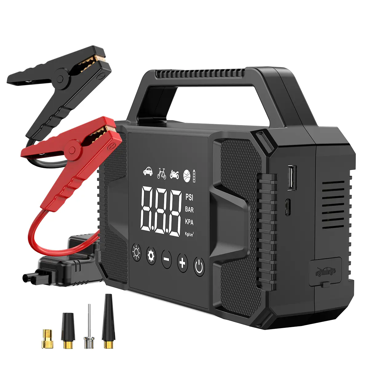 Kapeezi Upgraded 4000A Car Jump Starter with 150PSI Tire Inflator, 15000mAh Portable Battery Booster, 12V Auto Battery Starter, LED Emergency Light, Roadside Assistance Car Accessories