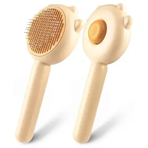 Self-cleaning cat grooming brush with stainless steel teeth! One-click button removes loose, matted hair. Ideal for indoor and outdoor pets