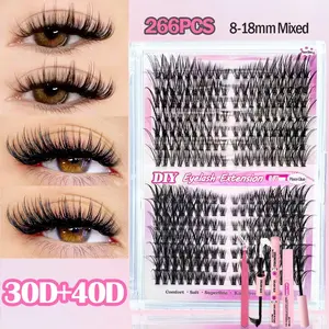 30D 40D 50D Eyelashes Extension Kit, Natural Look Long Lasting Lashes, Diy Individual Lashes, Beginner Friendly, Long-Lasting with Bond&Seal Remover Extensions at Home, DIY Lash Extensions at Home for Daily, Party