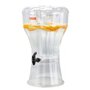 Drink Dispenser 3.4 Gallon Beverage Dispenser With Spigot, Clear Plastic Party Container for Picnics and Events, Easy Pour, Leak Resistant Design, Ideal for Water, Lemonade, Iced Tea, Juices, Camping, BBQs, Home and Office