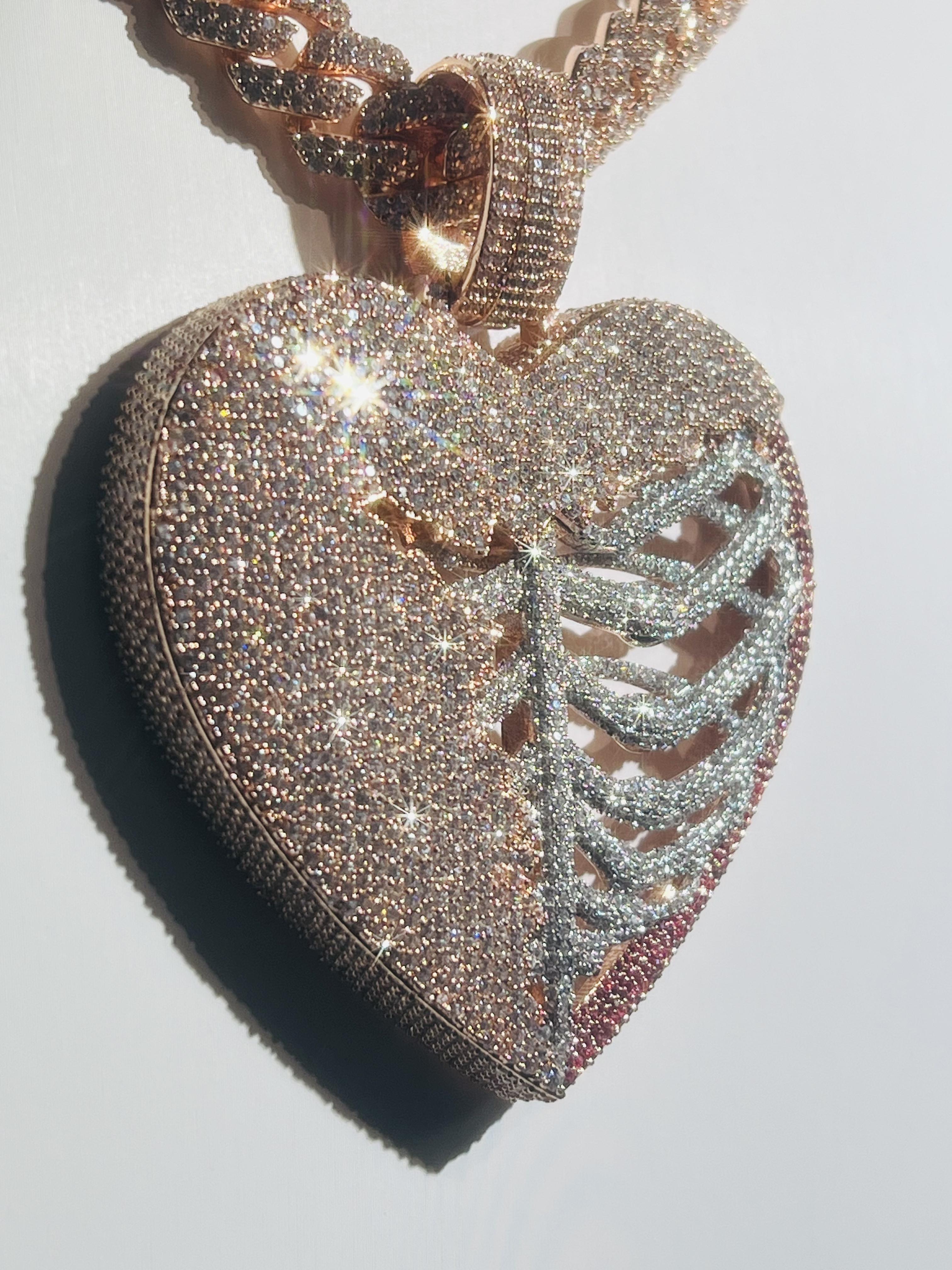 Personalized Customized Love Iced Pendant VVS Full Diamond Particle Rose Gold High Quality, Shining Hip Hop Street Culture Valentine's Day Father's Day Mother's Day Gift