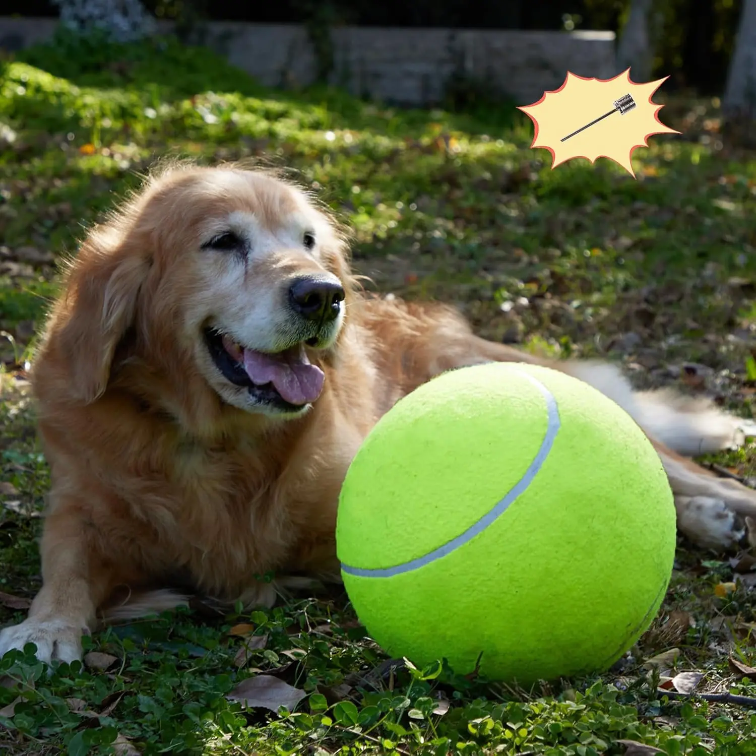 Giant 9.5"  Tennis Ball - Funny Outdoor  Ball Yellow Big Tennis Balls for Birthday  Pet Toys for Small/Medium/Large Dogs