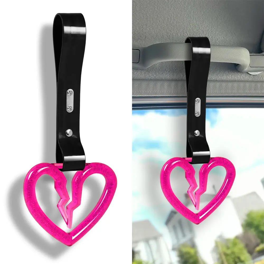 JDM Broken Heart Shaped TSURIKAWA Crystal Bubble Ring Car Subway Bus Handle Hand Strap