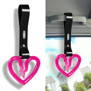 JDM Broken Heart Shaped TSURIKAWA Crystal Bubble Ring Car Subway Bus Handle Hand Strap