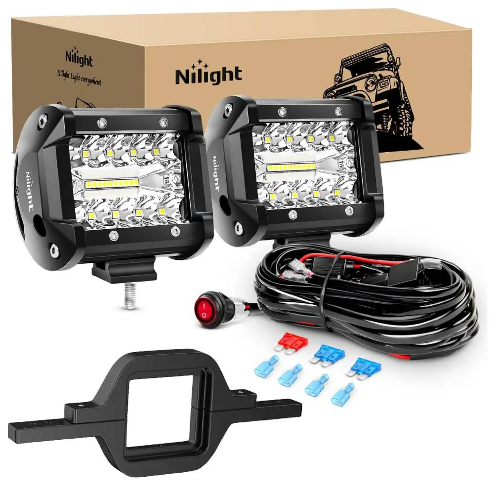 Led Pods + 2.5 inches Tow Hitch+Wiring Harness