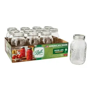 Ball 32oz Mason Jars – Regular Mouth, 12-Pack with Lids & Rings