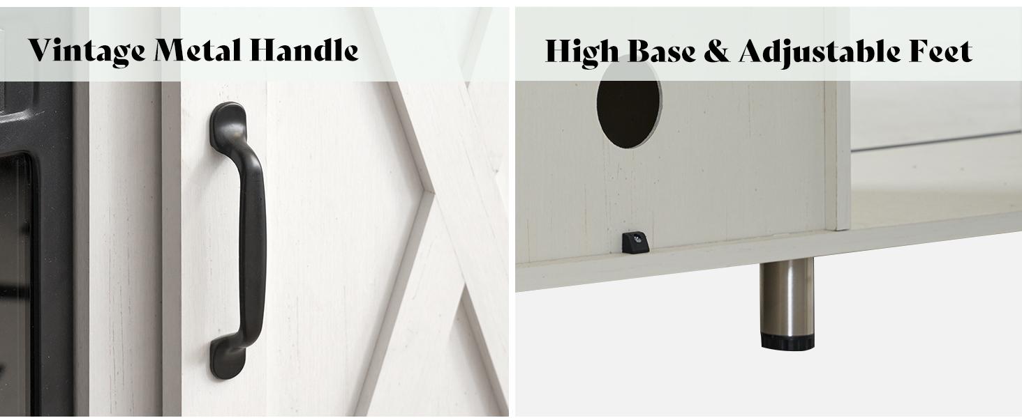 [Ships in 2 Boxes] [Spring Sale] AMERLIFE TWO Size Fireplace TV Stand Sliding Barn Door Wood Entertainment Center with an Electric Fireplace Insert, Modern Farmhouse Storage Cabinet Console/Best Gift Ideas/Christmas Gifts