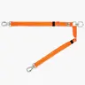Dog Friendly Co. Solid Double Dog Leash Splitter - 360° Swivel Tangle-Free Coupler, Adjustable Length 16.5-27in (42cm to 68cm), Reflective Webbing Safety, 2 Heavy Duty Clips for Walking