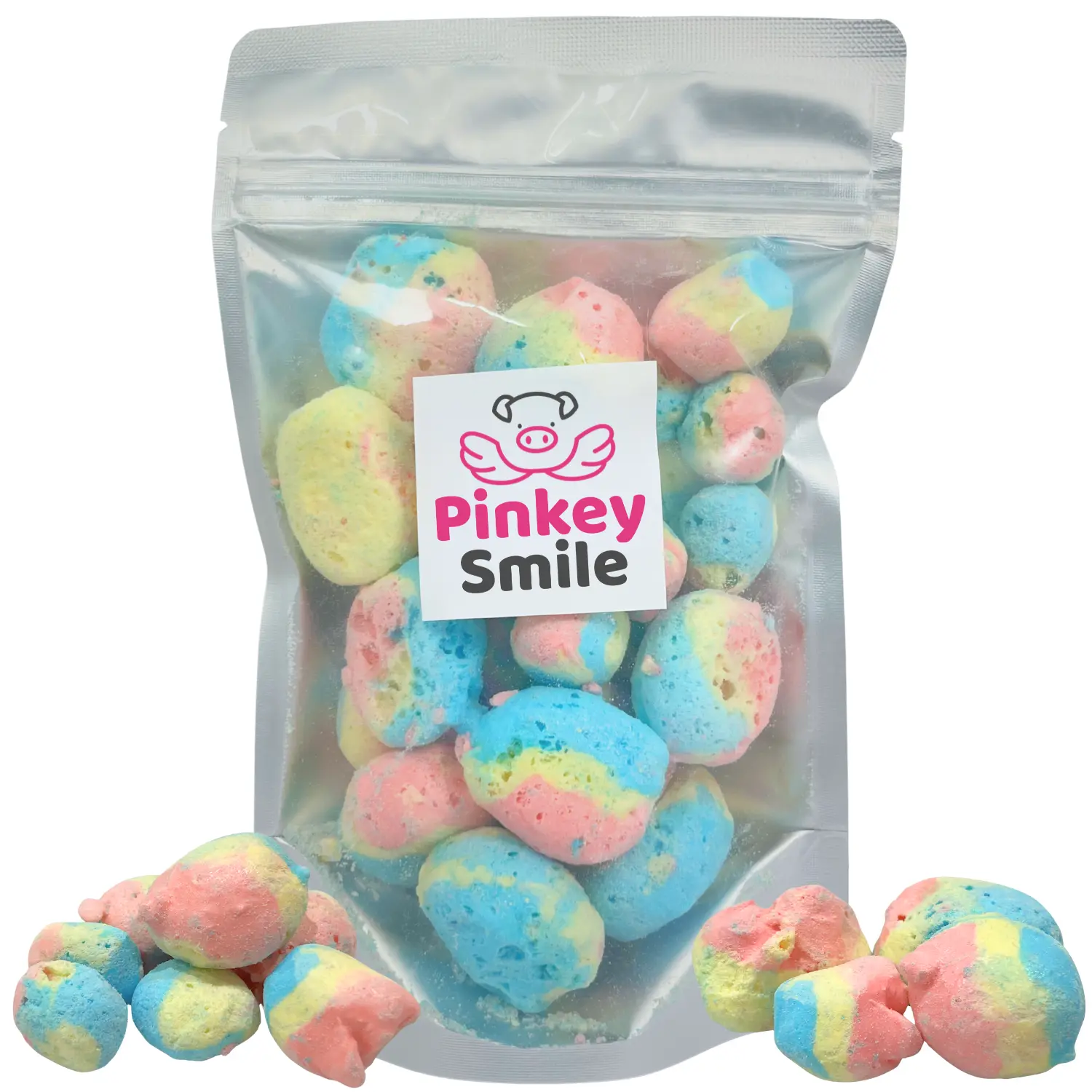 Freeze Dried Candy Shaved Ice Salt Water Taffy 2 oz - Cut To Bite Sized Pieces - Ships In Box - Deliciously Crunchy, Intense Flavor, Lightweight Snack