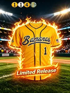 Men's Loose-Fitting Baseball Jersey, Number 4 Banana Embroidery, Casual Sportswear for All Seasons, Quick-Dry Outdoor Activewear, Jersey Top, Lightweight Jersey, Casual Sporty Top