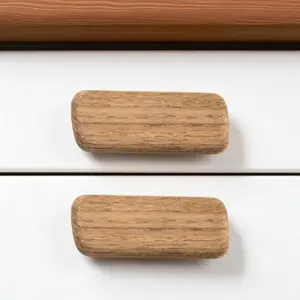 HomeRoots 476580 Brown Teak Wood Drawer Pull Knobs - Set of 2 HomeRoots 476580 Brown Teak Wood Drawer Pull Knobs - Set of 2